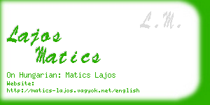 lajos matics business card